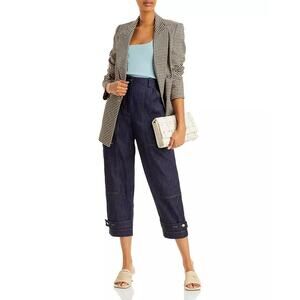 NWT 3:1 Phillip Lim Cotton Linen Cropped Utility Jeans in Indigo Size 6